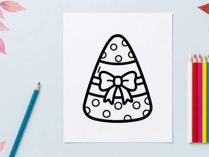 Ausmalbild für Kinder in Kürbisfarben. Halloween-festliche Umrisszeichnung mit einer niedlichen Schleife.
