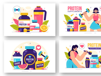 9 Healthy Protein Supplements Illustration