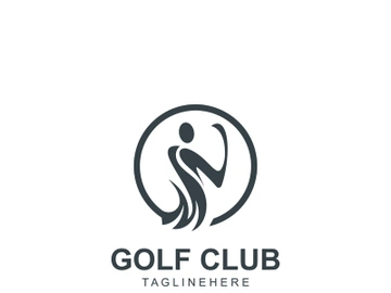 Golf player logo sport simple and modern creative design template preview picture