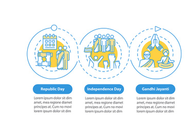 National Indian holidays vector infographic template preview picture