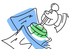 Flat Illustration Approved Stamp