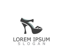 Women shoes logo design High heel fashion icon template vector for business store