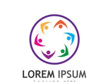 Community of people logo design with creative idea.