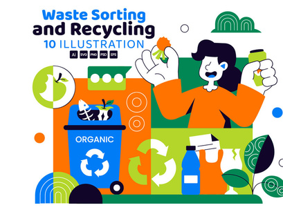 10 Waste Sorting and Recycling Illustration
