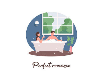 Couple relaxing in bathtub social media post mockup preview picture