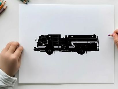 Fire truck silhouette emergency response vehicle