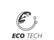 Eco technology business vector design modern. Nature technology logo with leaf and circuit tech minimalist vector illustration