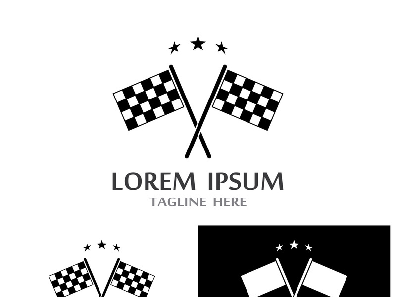 Creative and modern racing flag logo design.