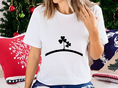 Three heart-shaped leaves on hill silhouette love nature minimal