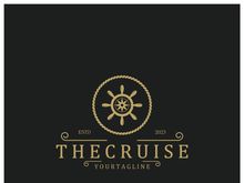 The cruise logo,ship steering logo, boat, yacht, rope, maritime, anchor. Logo for business, sailor, sailing, tourism