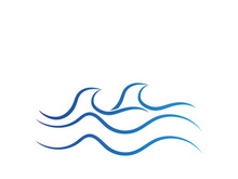 Water wave vector illustration logo template design