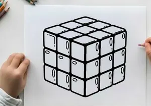 3D white dice cube rolling vector illustration