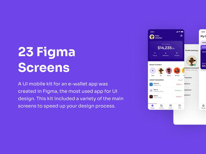 E-wallet Mobile UI Kit - Figma