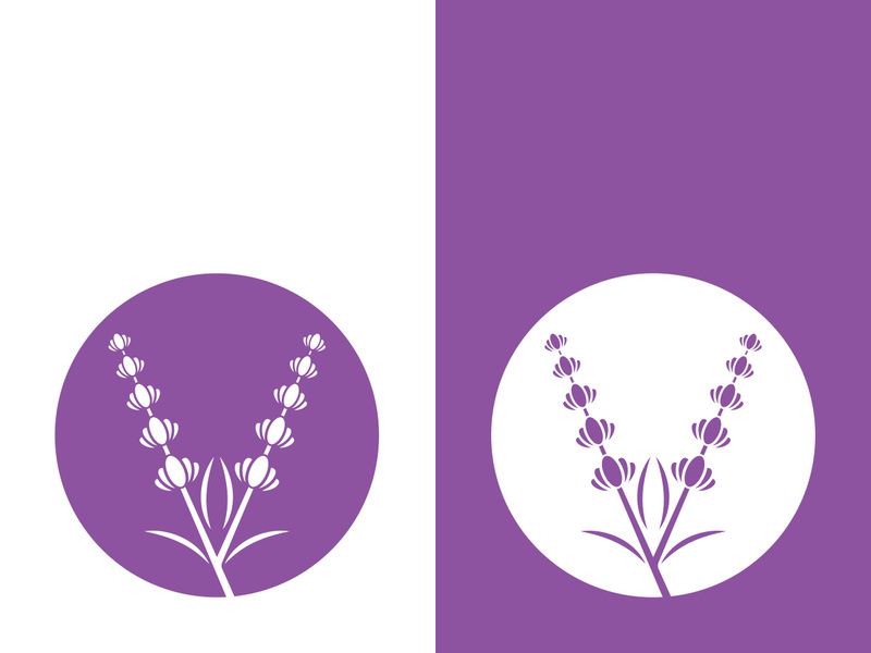 Fresh lavender flower logo vector flat design