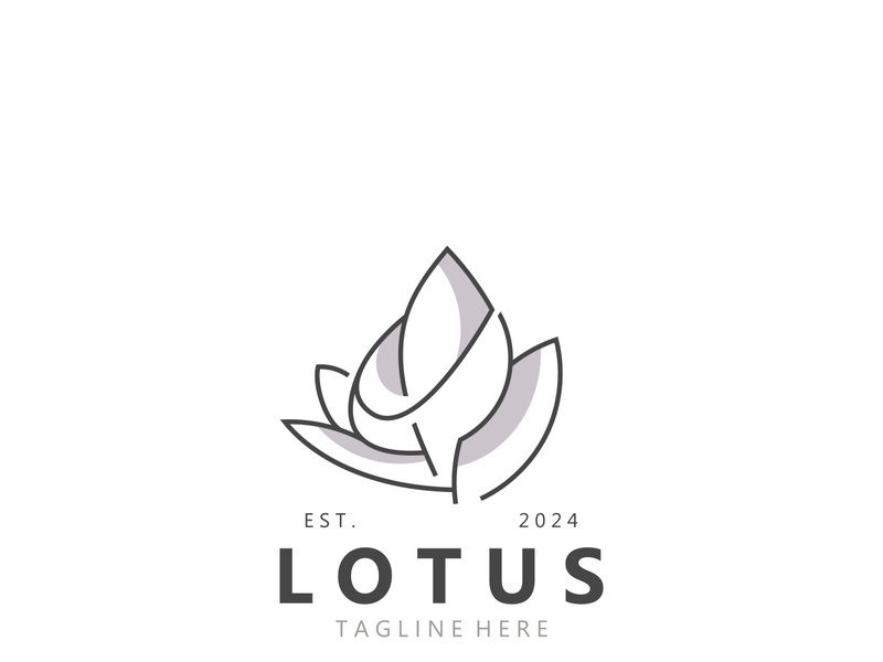 Lotus flower minimalist design, elegance Lotus flower logo template
