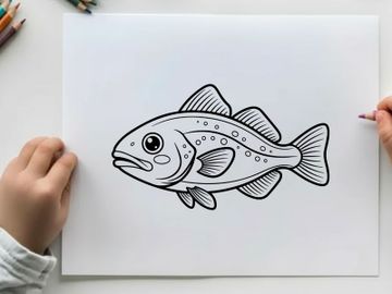 Cute bass fish swimming vector illustration flat design preview picture
