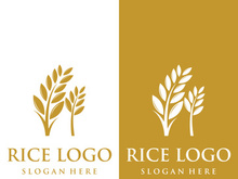 Rice organic farm natural plant logo for business , company , agriculture, product.