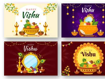 17 Happy Vishu Festival Illustration