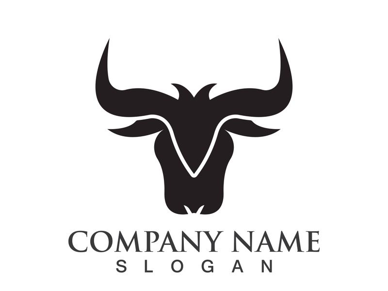 Bull head logo vector icon design illustration