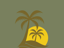 Palm tree summer logo template vector illustration