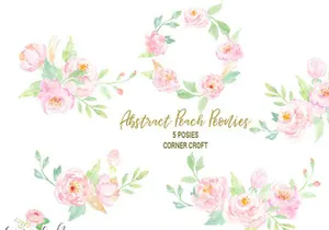 Free Abstract Peach Peonies