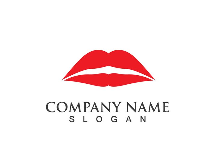 Lips woman logo and symbol vector