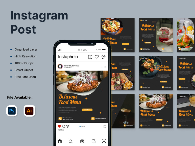 General Food Instagram Post Templates