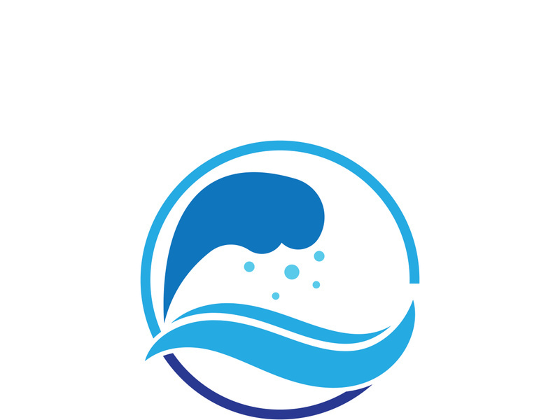 Ocean water wave wave logo design.