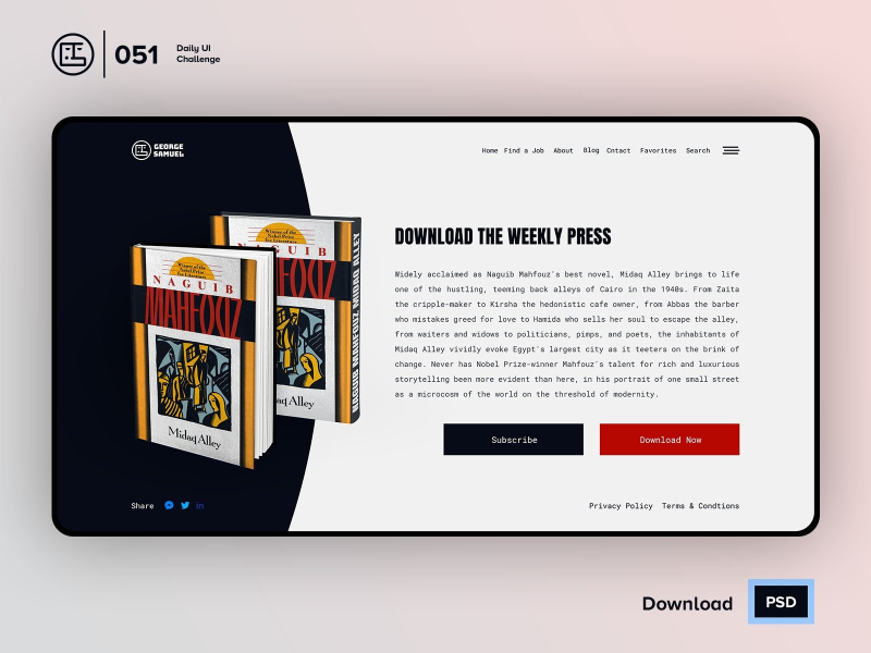 Press Page | Daily UI challenge - 051/100