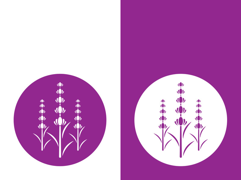 Fresh lavender flower logo vector flat design