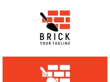 creative brick logo designs for buildings, architectural buildings, civil engineering, building materials shops