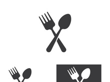 Creative spoon and fork logo.