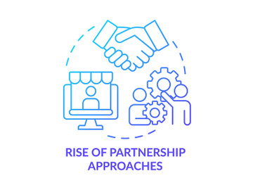 Rise of partnership approaches blue gradient concept icon preview picture