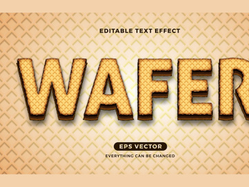 Wafer editable text effect vector template preview picture