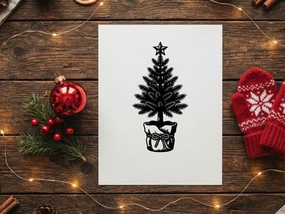Decorative Christmas Tree in a Gift Bag for Holiday Celebrations