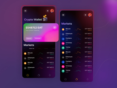 Crypto App | Dark UI | UI/UX Design