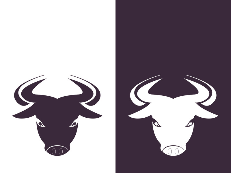 Bull head logo vector icon design