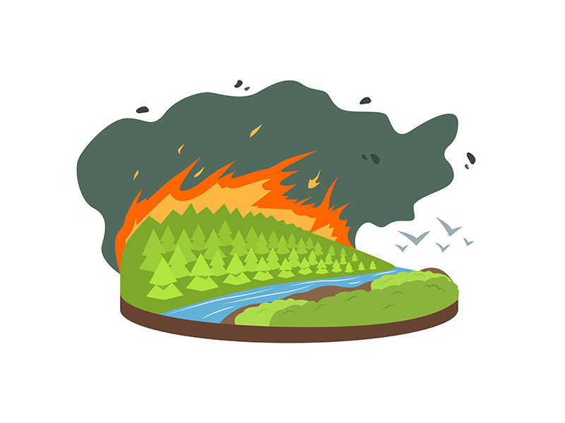 Wildfire cartoon vector illustration