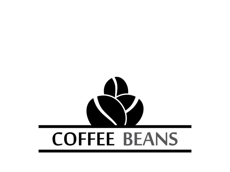 Coffee bean logo for cafe, business, label.