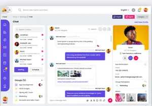 Admin Dashboard Chat Messenger Page Web UI Template