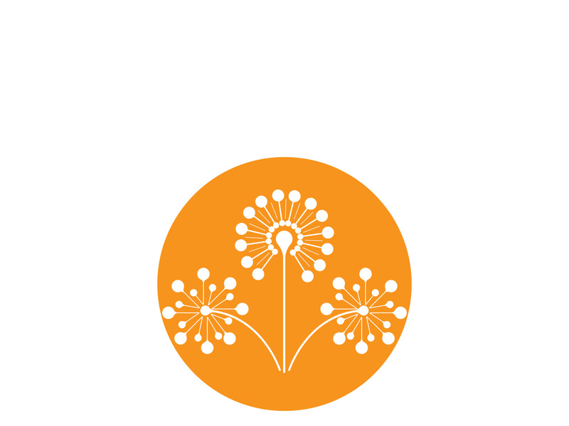 Dandelion flower logo vector