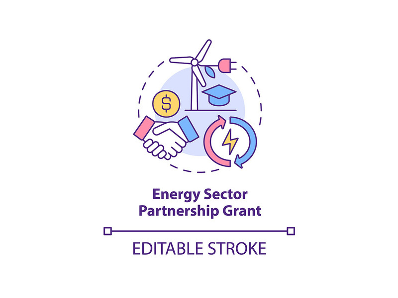 Energy sector partnership grant concept icon
