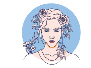 Line Art Flower Drawing Women