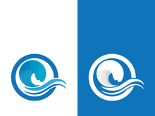 Wave beach vector illustration design logo