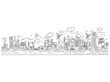 City Building Line art illustration preview picture