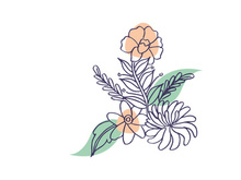 Line Art Flower, Wall Art and Decoration