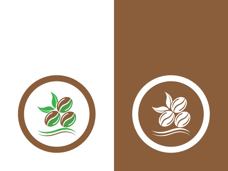 Coffee bean icon vector illustration template