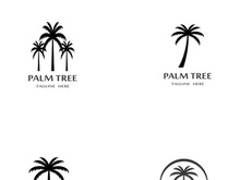 Palm tree summer logo design with creative ideas.