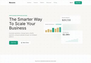 Nexora SaaS Website Design | Smart Business Operations Platform