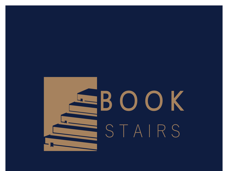 book stairs logo, or library for bookstores, book companies, publishers, encyclopedias, libraries, education, digital books, vectors